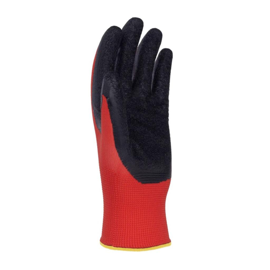 Rukavice pletené, polomáčané DONAU SAFETY Super Latex kat. II červené veľ. 8