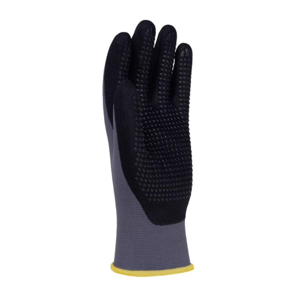 Rukavice pletené, polomáčané DONAU SAFETY Flex-Dotted, kat. II sivé veľ. 9