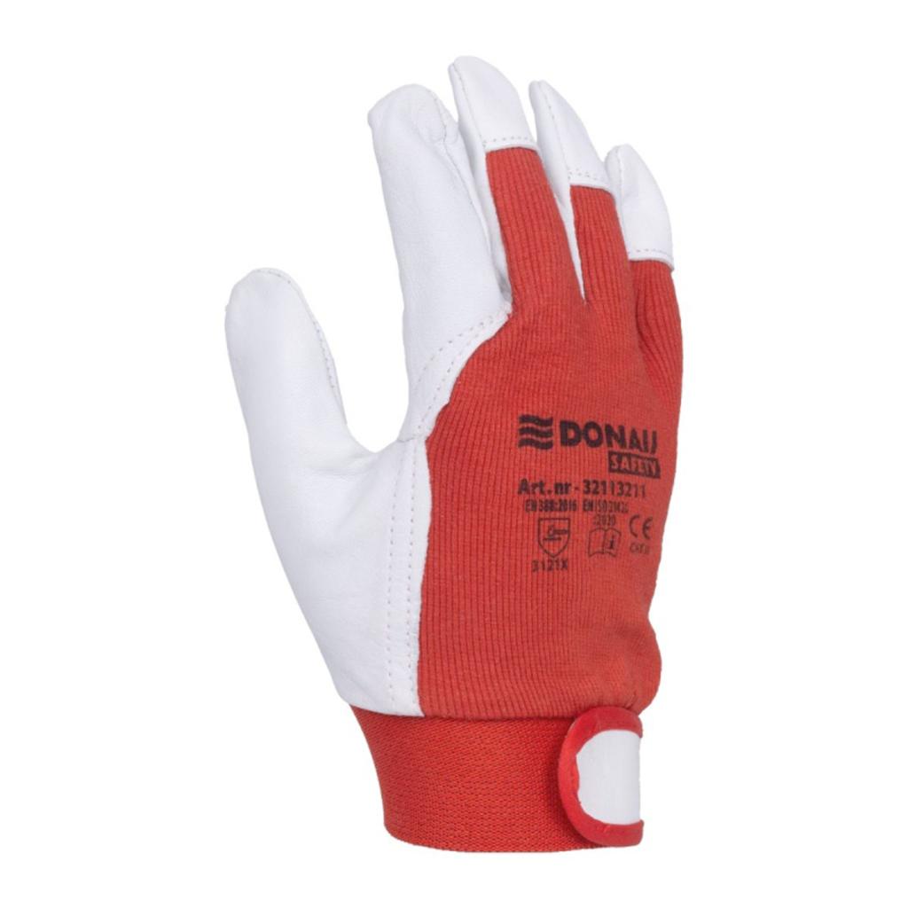 Rukavice pracovné kombinované DONAU SAFETY bielo-červené veľ. 10/XL