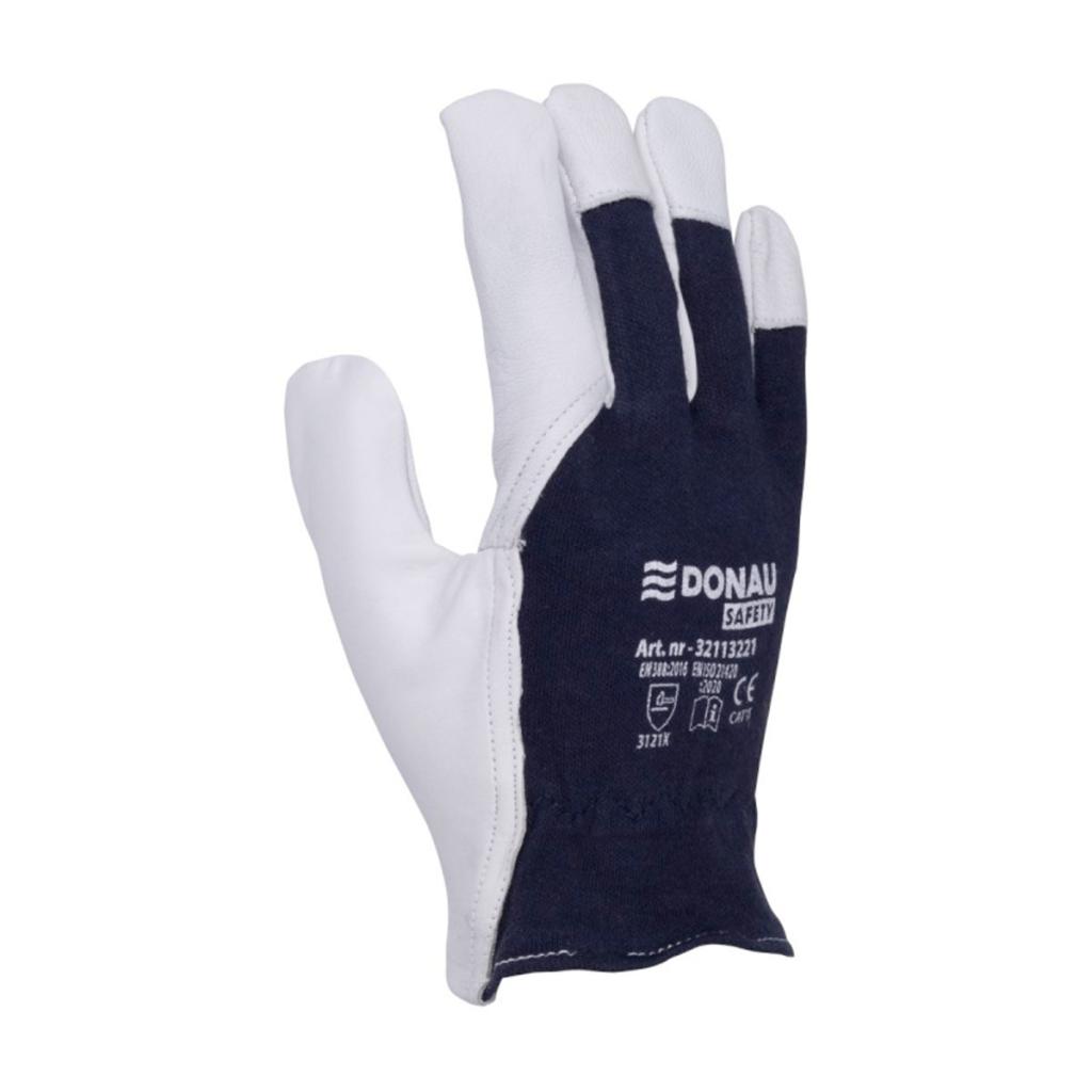 Rukavice pracovné kombinované DONAU SAFETY bielo-námornícke modré veľ. 10/XL
