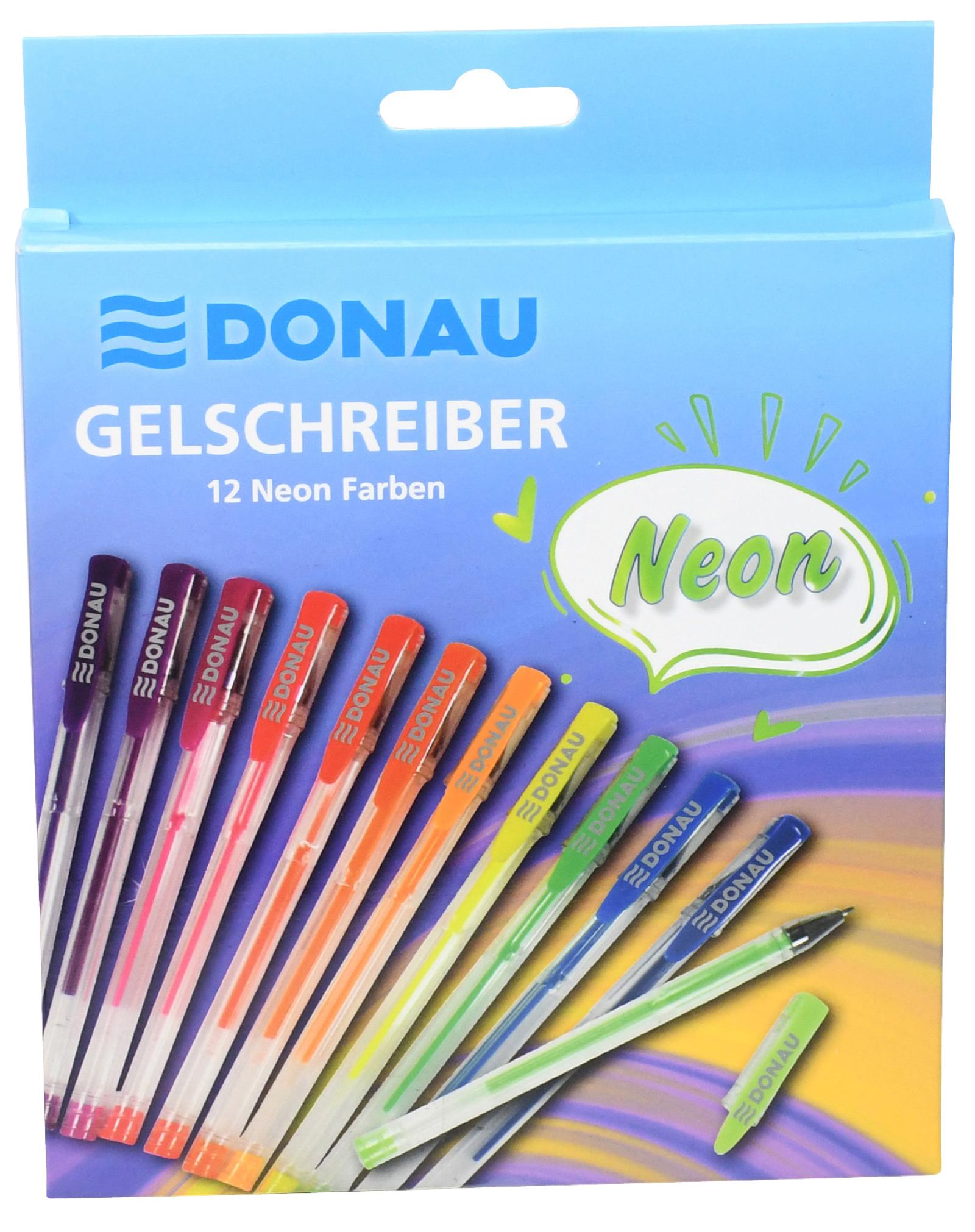 DONAU Gélové perá neónové DONAU, 12 farieb