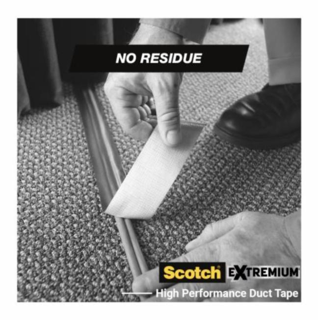 Scotch Opravná páska Scotch, Extremium, NO RESIDUE, vysokovýkonná, 48mm x 18,2m Vysokoúčinná lepiaca páska Scotch® Extremium™ NO RESIDUE typu duct
