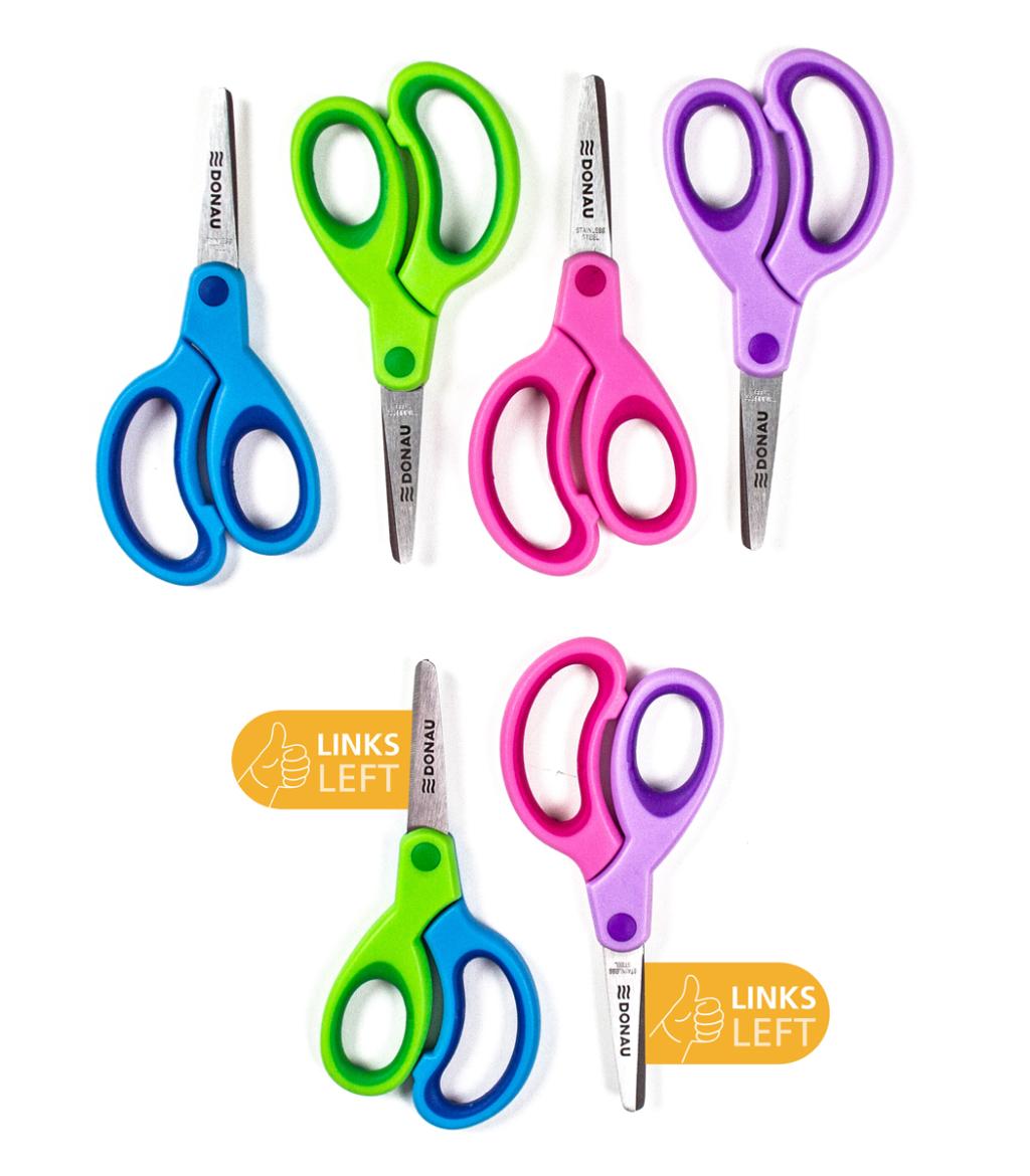 Detské nožnice DONAU Soft Grip okrúhlá čepeľ, 13 cm, mix farieb, displej 30 ks
