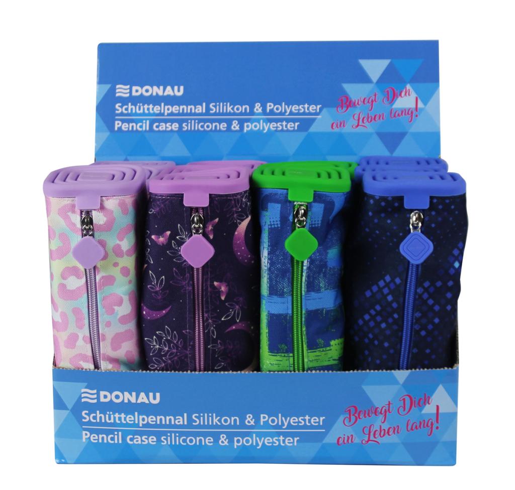 Puzdro na perá DONAU Silikón+Polyester, mix motívov, 12 ks