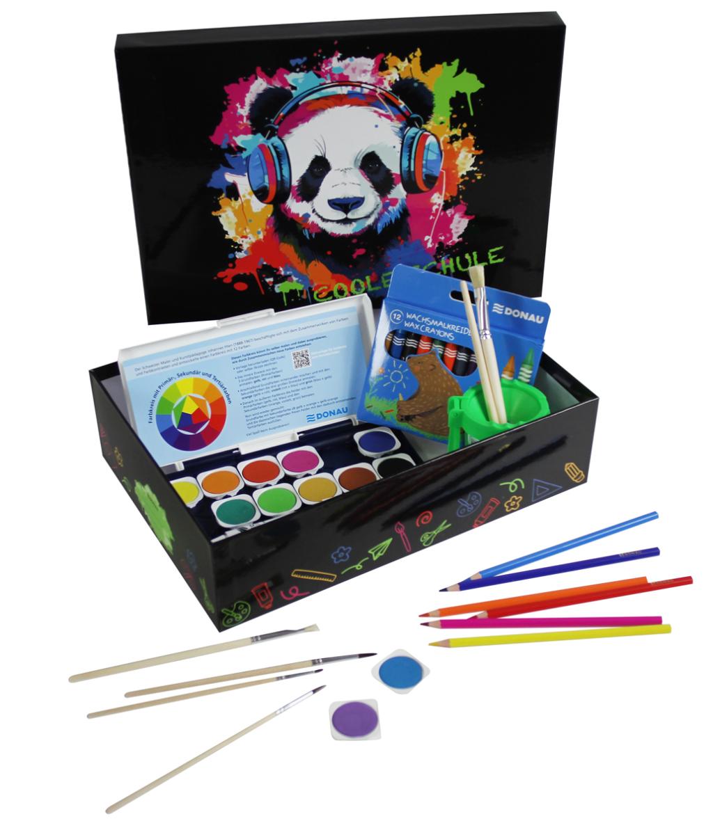 Krabica na školské potreby DONAU pre formáty A4, Panda