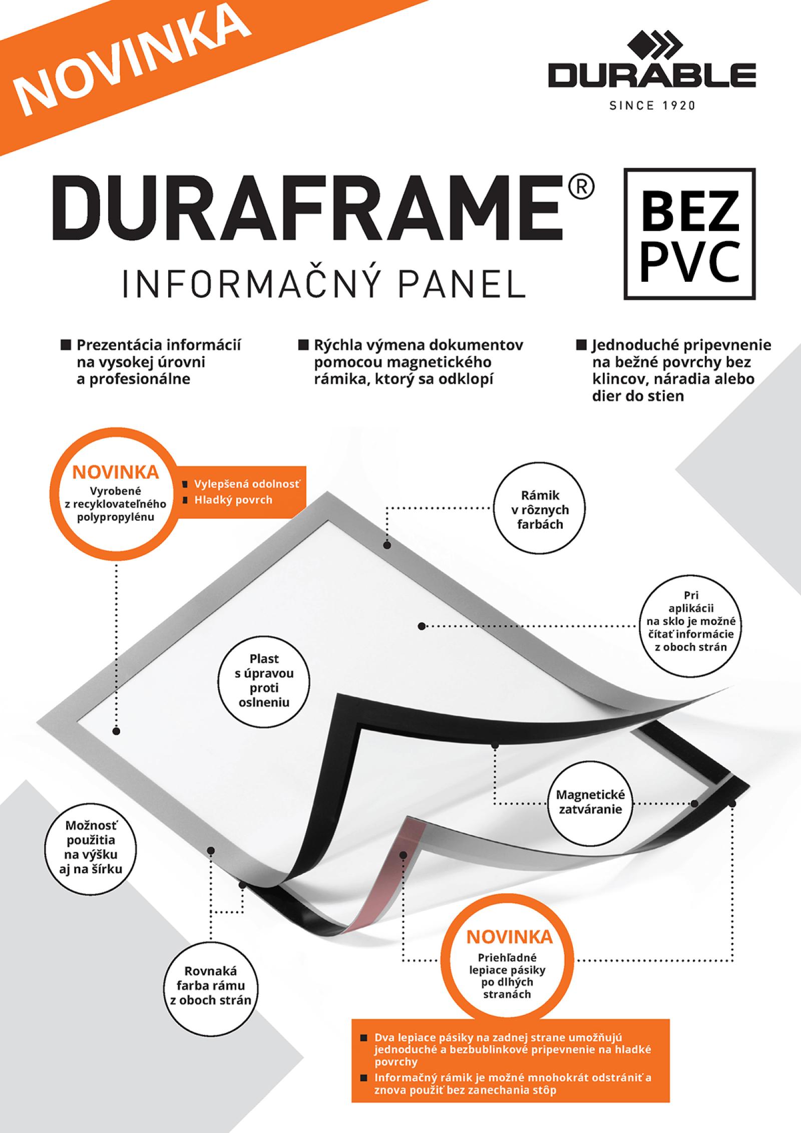 Durable Samolepiaci DURAFRAME A4 modrý
