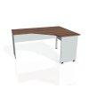 Pracovný stôl Gate, ergo, ľavý, 160x75,5x120 cm, orech/sivá