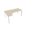 Pracovný stôl Uni, ergo, pravý, 180x75,5x120 cm, agát/biela