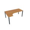 Pracovný stôl Uni, ergo, pravý, 180x75,5x120 cm, jelša/čierna