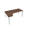 Pracovný stôl Uni, ergo, pravý, 180x75,5x120 cm, orech/sivá