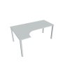 Pracovný stôl Uni, ergo, pravý, 180x75,5x120 cm, sivá/sivá