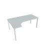 Pracovný stôl Uni, ergo, pravý, 180x75,5x120 cm, sivá/biela
