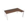 Pracovný stôl Uni, ergo, ľavý, 180x75,5x120 cm, orech/biela