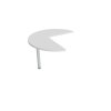 Doplnkový stôl Flex, ľavý, 100,0x75,5x(60x60) cm, biela/kov