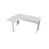 Pracovný stôl Cross, ergo, pravý, 160x75,5x120 cm, biela/kov