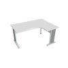 Pracovný stôl Cross, ergo, ľavý, 160x75,5x120 cm, biela/kov