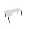 Pracovný stôl Uni, ergo, pravý, 180x75,5x120 cm, biela/čierna