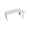 Pracovný stôl Cross, ergo, ľavý, 180x75,5x120 cm, biela/kov