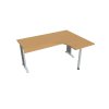 Pracovný stôl Cross, ergo, ľavý, 160x75,5x120 cm, buk/kov