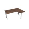 Pracovný stôl Cross, ergo, ľavý, 160x75,5x120 cm, orech/kov