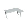 Pracovný stôl Cross, ergo, ľavý, 160x75,5x120 cm, sivá/kov