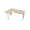 Pracovný stôl Cross, ergo, pravý, 160x75,5x120 cm, agát/kov