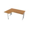 Pracovný stôl Cross, ergo, pravý, 160x75,5x120 cm, jelša/kov