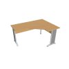 Pracovný stôl Cross, ergo, ľavý, 160x75,5x120 cm, buk/kov
