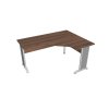 Pracovný stôl Cross, ergo, ľavý, 160x75,5x120 cm, orech/kov