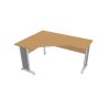 Pracovný stôl Cross, ergo, pravý, 160x75,5x120 cm, buk/kov