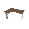 Pracovný stôl Cross, ergo, pravý, 160x75,5x120 cm, orech/kov