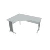 Pracovný stôl Cross, ergo, pravý, 160x75,5x120 cm, sivá/kov