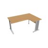 Pracovný stôl Cross, ergo, ľavý, 160x75,5x120 cm, buk/kov