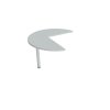 Doplnkový stôl Flex, ľavý, 100,0x75,5x(60x60) cm, sivá/kov