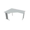 Pracovný stôl Flex, ergo, pravý, 160x75,5x120 (60x60) cm, sivá/kov