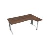 Pracovný stôl Flex, ergo, ľavý, 180x75,5x120 (80x40) cm, orech/kov