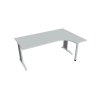 Pracovný stôl Flex, ergo, ľavý, 180x75,5x120 (80x40) cm, sivá/kov