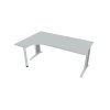 Pracovný stôl Flex, ergo, pravý, 180x75,5x120 (40x80) cm, sivá/kov