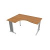 Pracovný stôl Flex, ergo, pravý, 160x75,5x120 (60x80) cm, jelša/kov