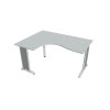 Pracovný stôl Flex, ergo, pravý, 160x75,5x120 (60x80) cm, sivá/kov
