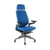 Kancelárska stolička čalúnená KARME + PDH, F03 modrá