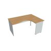 Pracovný stôl Gate, ergo, ľavý, 160x75,5x120 cm, dub/sivá