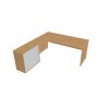 Pracovný stôl Gate, ergo, pravý, 180x75,5x200 cm, dub/dub