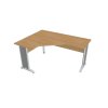 Pracovný stôl Cross, ergo, pravý, 160x75,5x120 cm, dub/kov