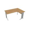 Pracovný stôl Cross, ergo, ľavý, 160x75,5x120 cm, dub/kov