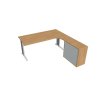 Pracovný stôl Cross, ergo, ľavý, 180x75,5x200 cm, dub/kov
