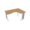 Pracovný stôl Flex, ergo, ľavý, 160x75,5x120 (80x60) cm, dub/kov