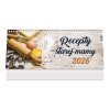 Stolový kalendár riadkový 30 x 12 cm - Recepty starej mamy 2026