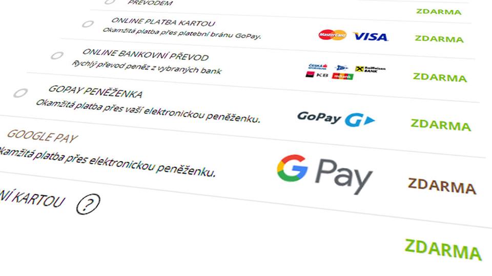 Zavedli jsme novou platební metodu - Google Pay