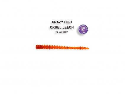 Gumová nástraha Crazy Fish Cruel Leech 5,5 cm 18 Carrot (8 ks)